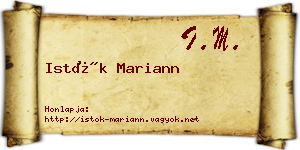 Istók Mariann névjegykártya