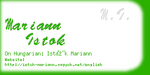 mariann istok business card